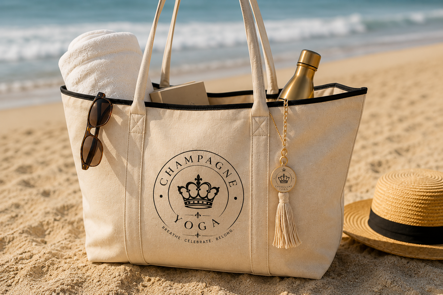 Champagne Yoga Beach Bag